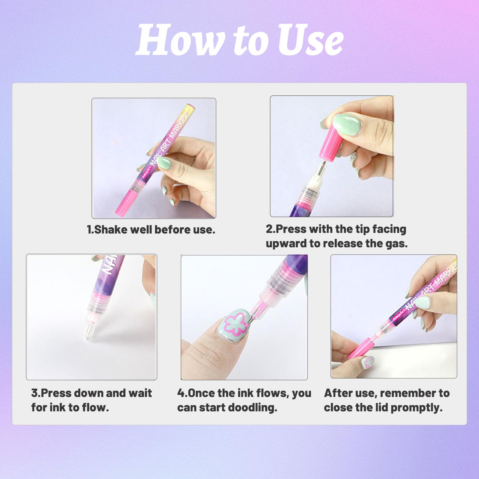 PNNDSST easy-use markers let you unleash at-home nail art creativity.