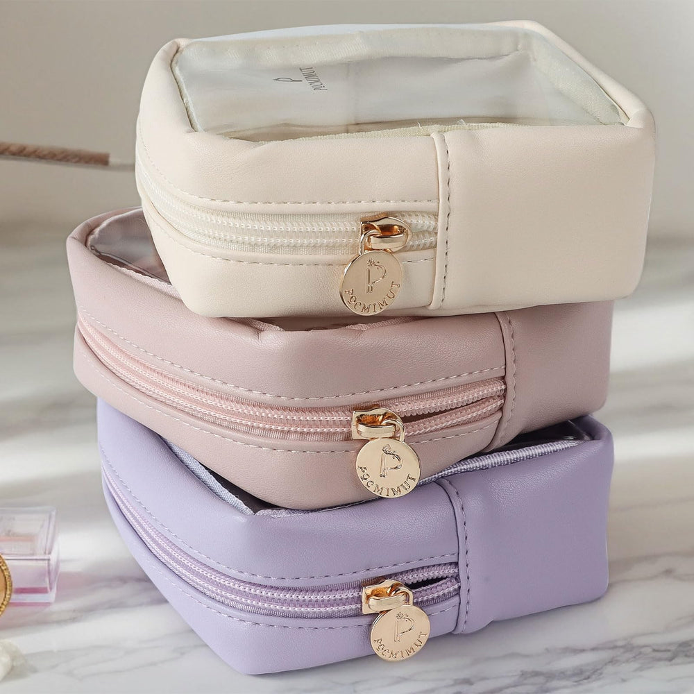 Pocmimut transparent makeup bag size fits in purses and backpacks.
