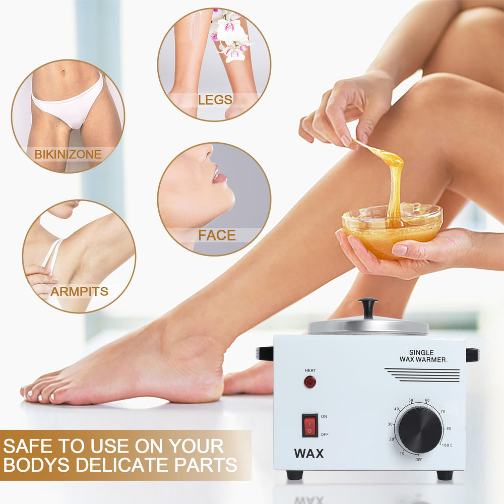 Podoy wooden wax sticks included for hygienic, mess-free waxing across body areas