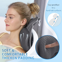 Poemland bath pillow demonstrates universal fit for all tub types