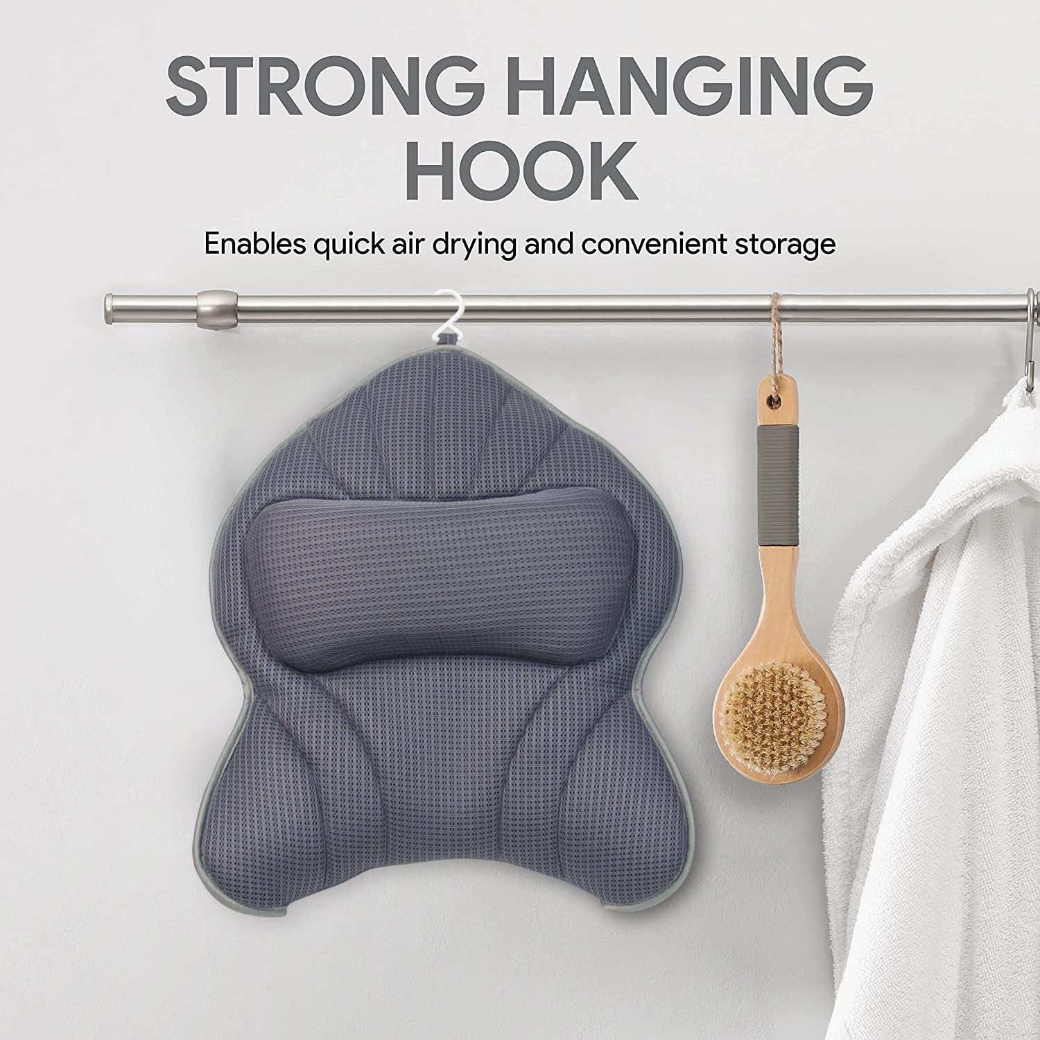 Poemland bath pillow soft fabric material feels plush and breathable