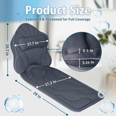 Poemland slip-resistant bath pillow with 168 mini suction cups secures firmly on smooth tub surfaces.