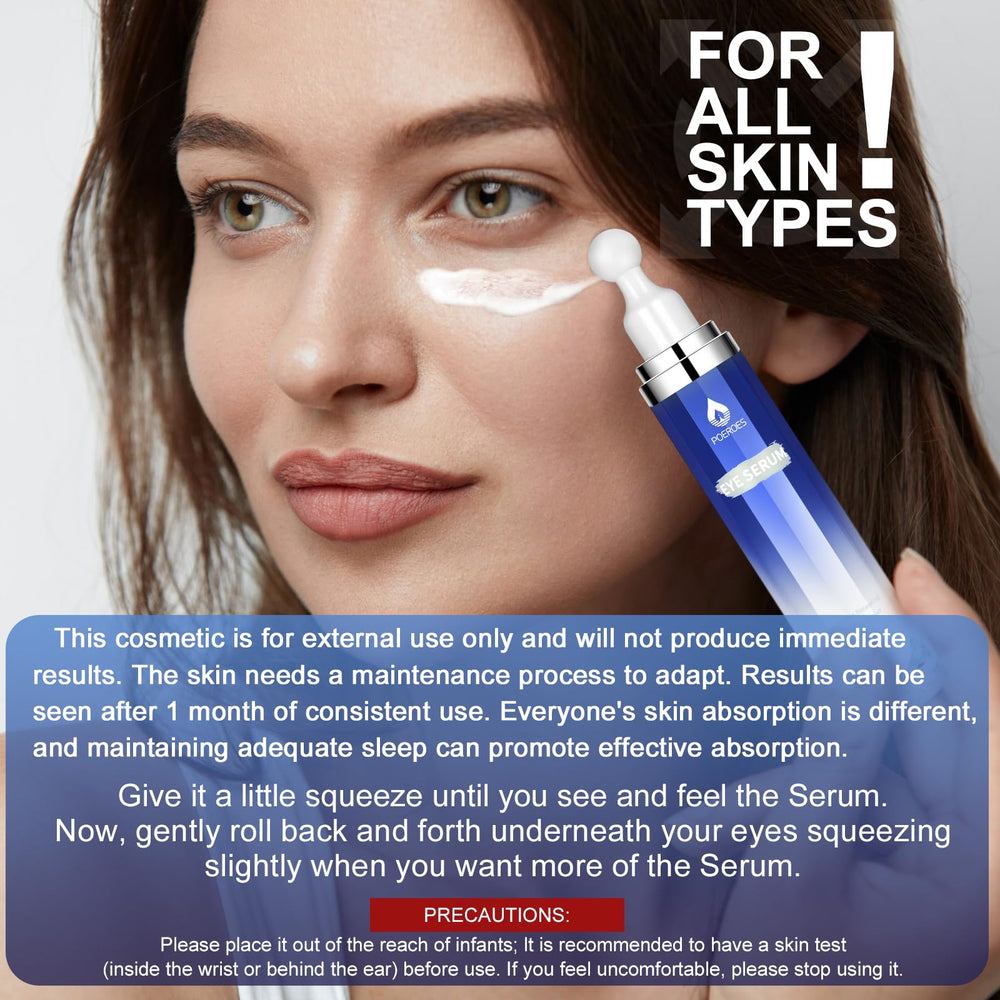 POEROES Eye Serum swatch demonstrates quick absorption and hydrating hyaluronic acid