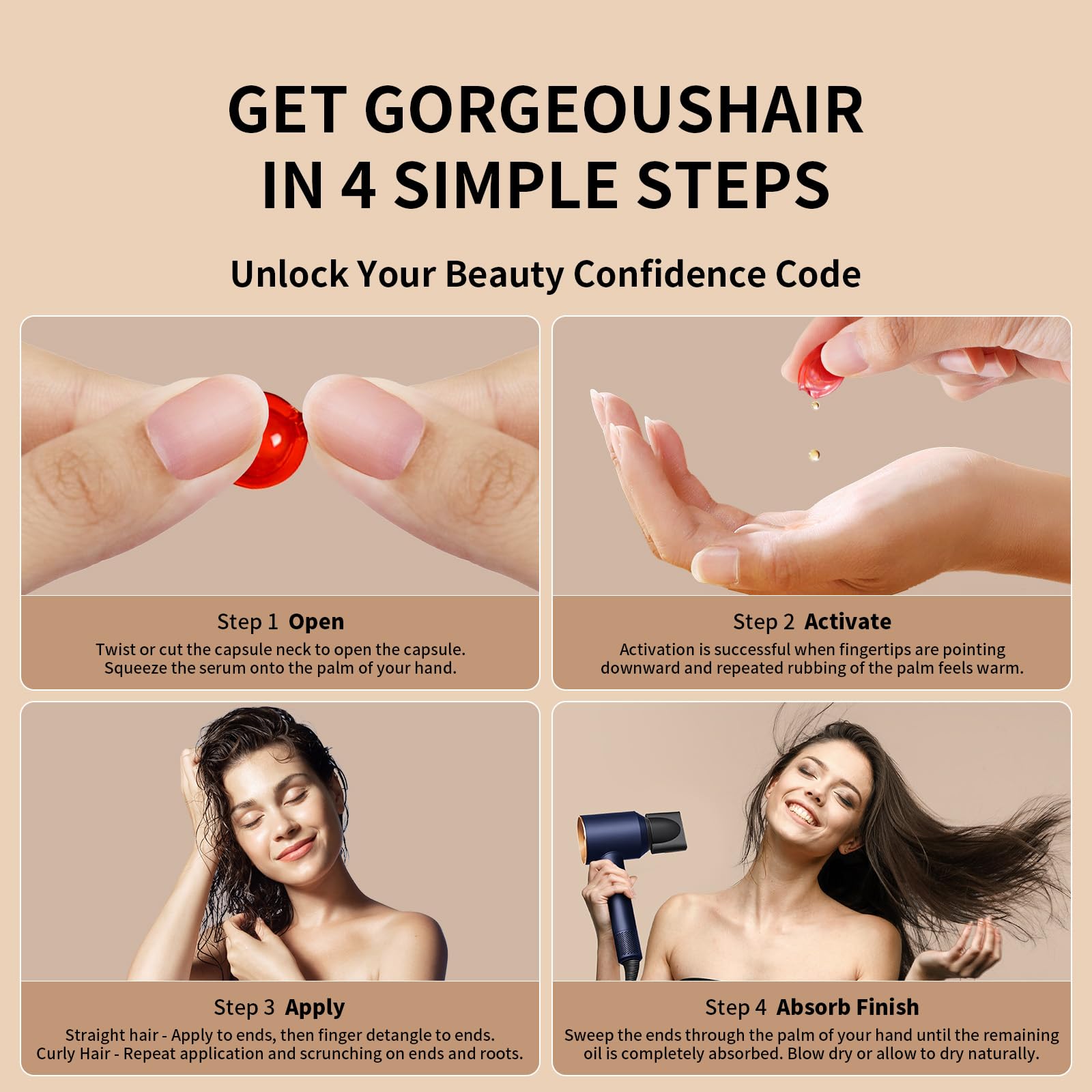 POEROES vitamins and oils blend close-up shows nutrient-rich formula for scalp nourishment.
