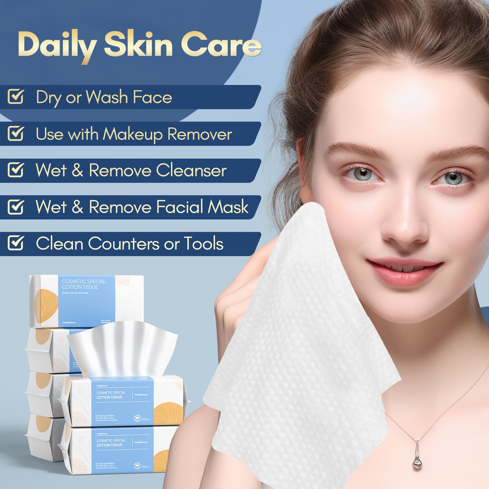 PoeticEHome cotton tissues face towel pack emphasizes multipurpose makeup removal and baby care