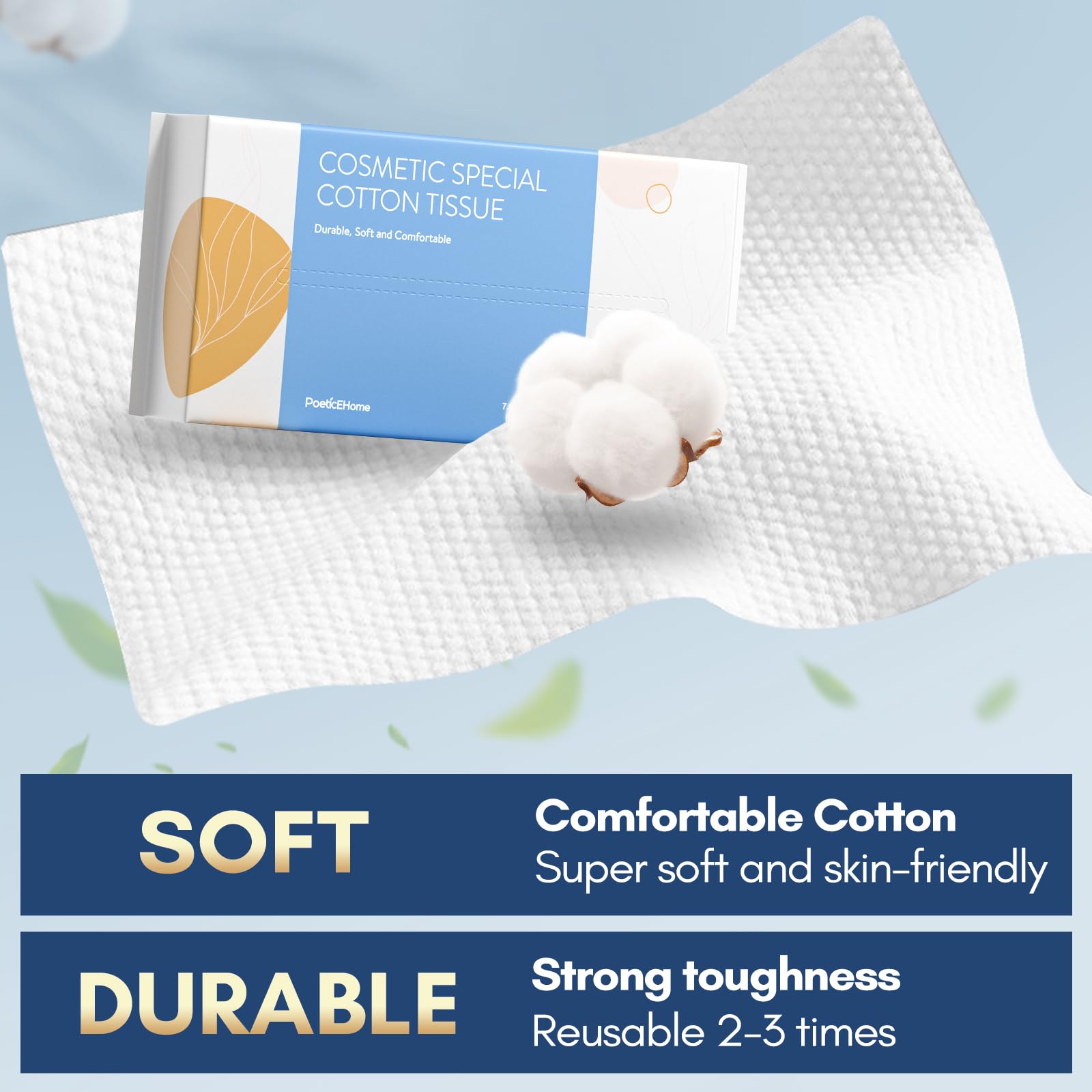 PoeticEHome dry-wet use close-up highlights absorbency and versatility for surfaces and skincare routines