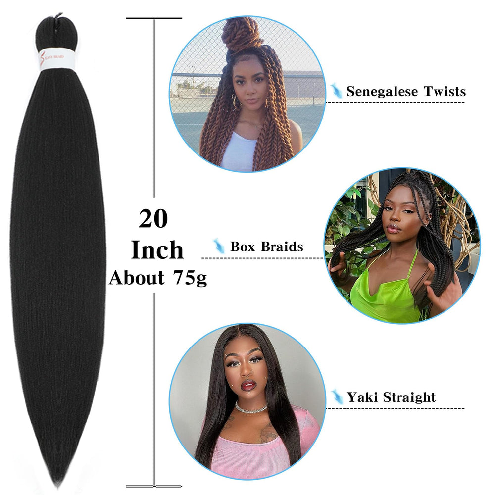 Pofworld eight-pack braiding hair with rings for complete styling options.