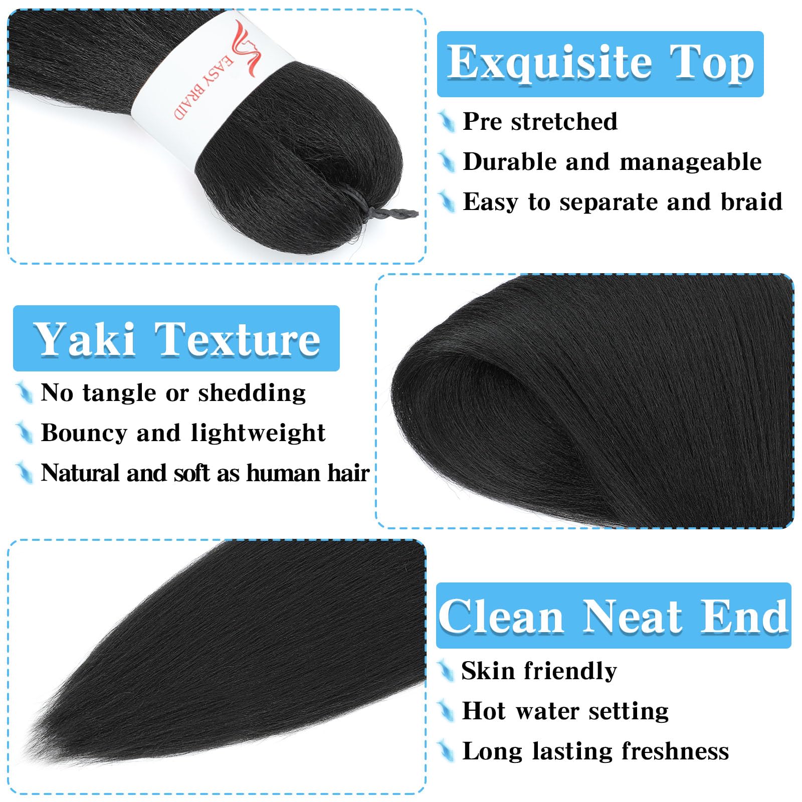 Pofworld hot water setting braiding hair, supports flexible style changes.