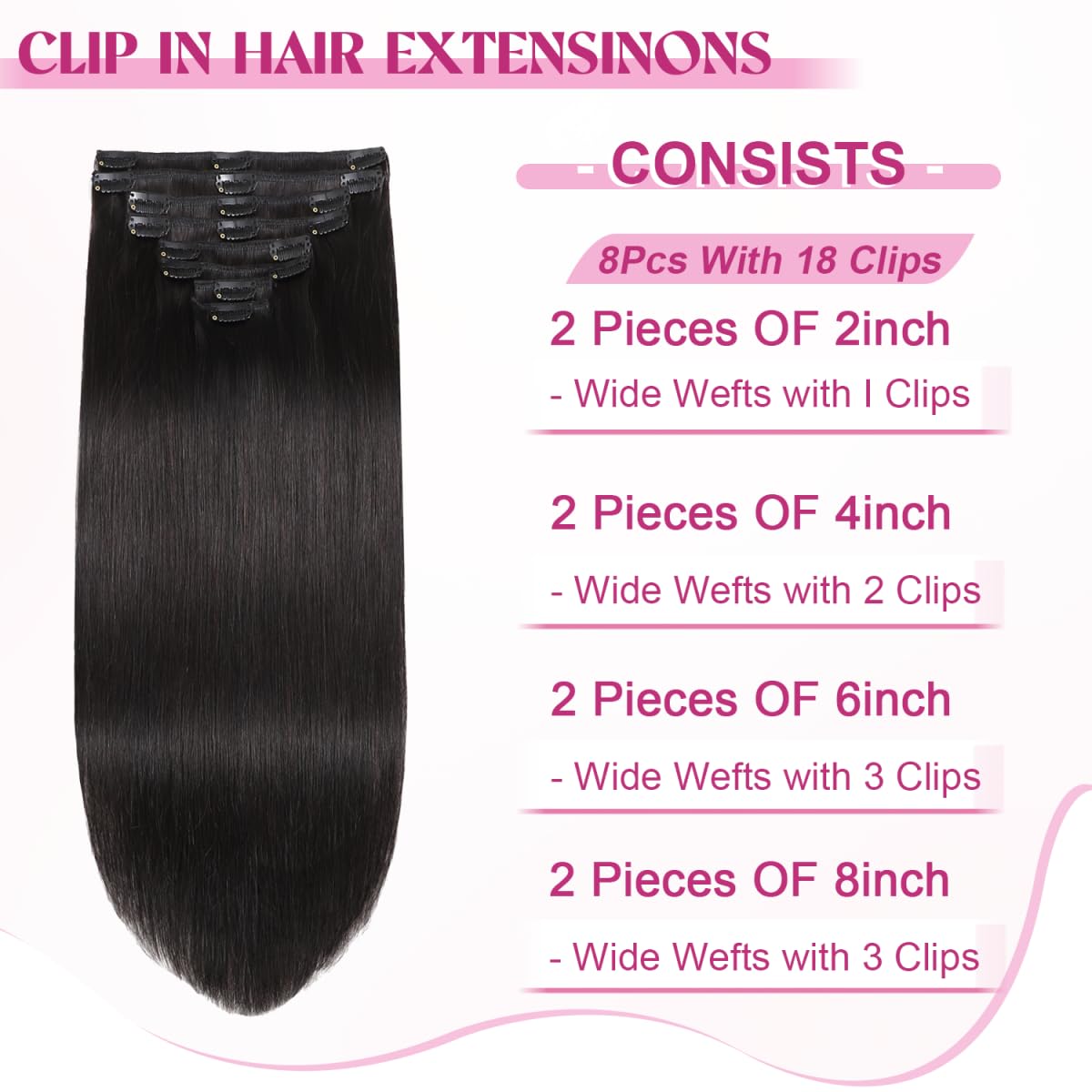 POGINJA clip-in hair extensions invisible seam clip demonstrates subtle, secure attachment