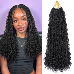 Pojui Senegalese twist crochet hair 18in natural black offers bold, full look for daily wear.