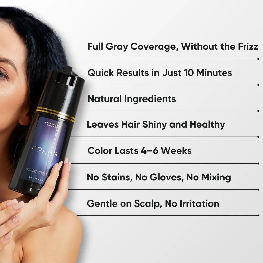 POLAR HAIR CARE dye shampoo being poured for quick application