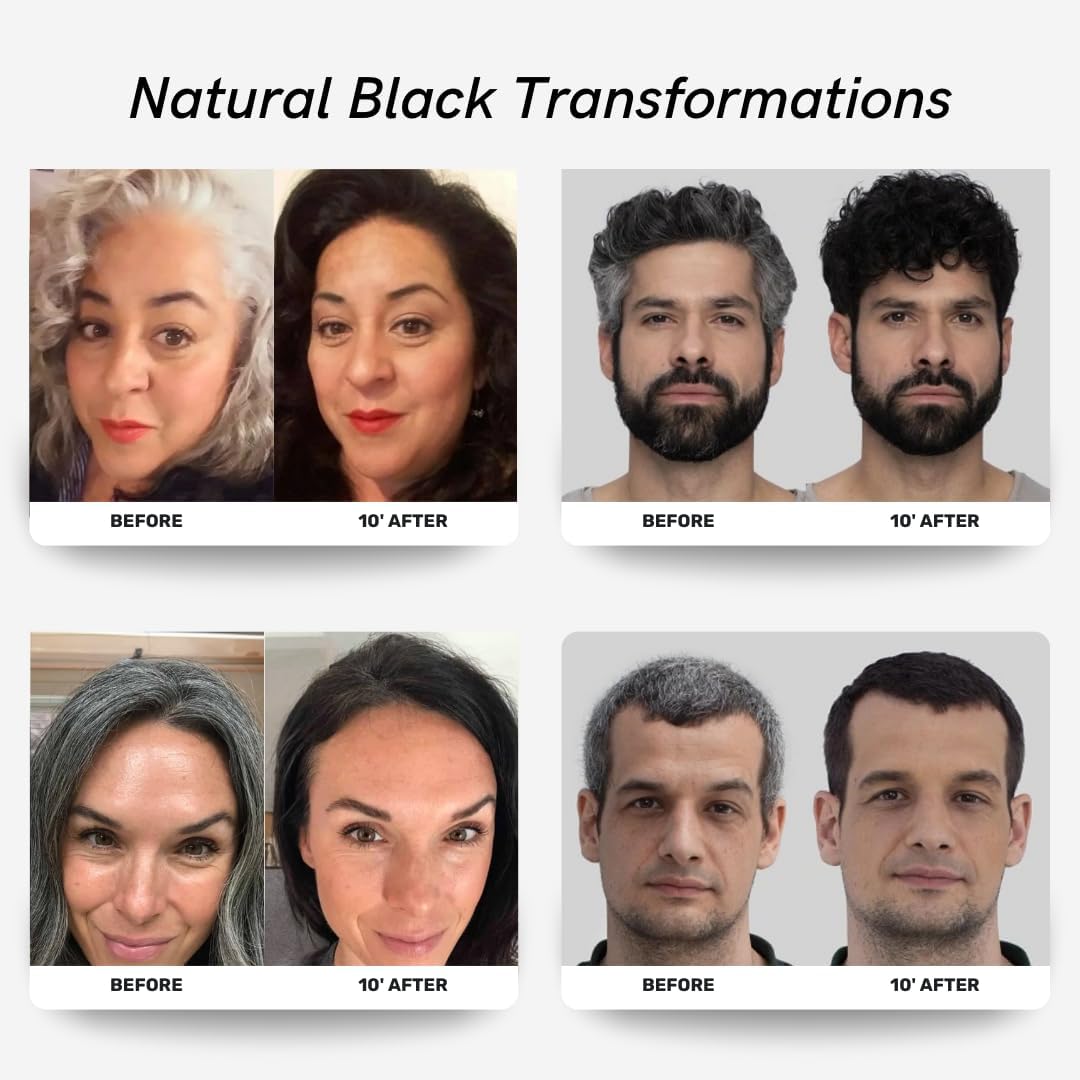 POLAR HAIR CARE gray roots before coloring with jet black shade