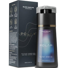 POLAR HAIR CARE jet black dye shampoo bottle for easy gray coverage