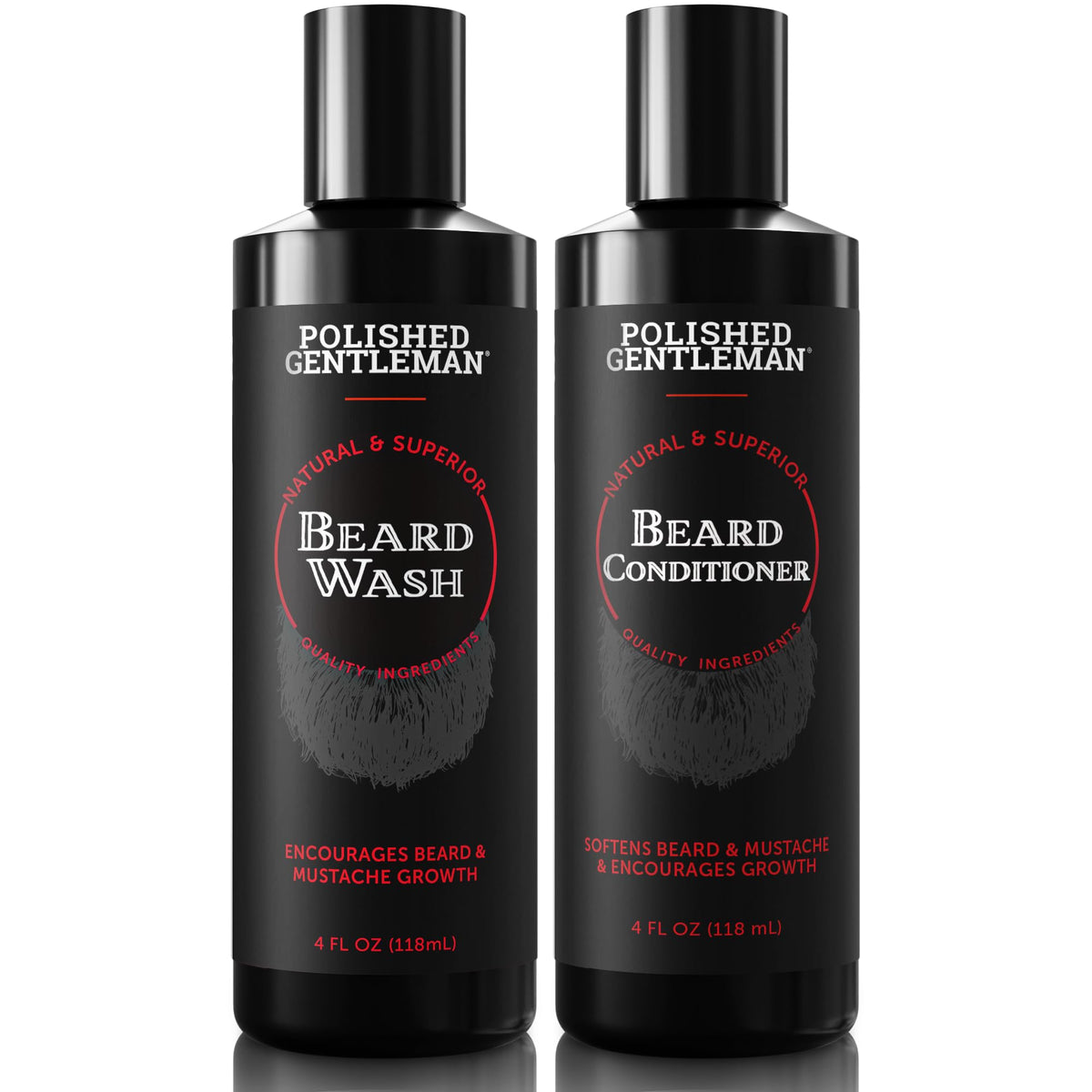 Polished Gentleman beard wash bottle with pump for clean beard and refreshed skin.