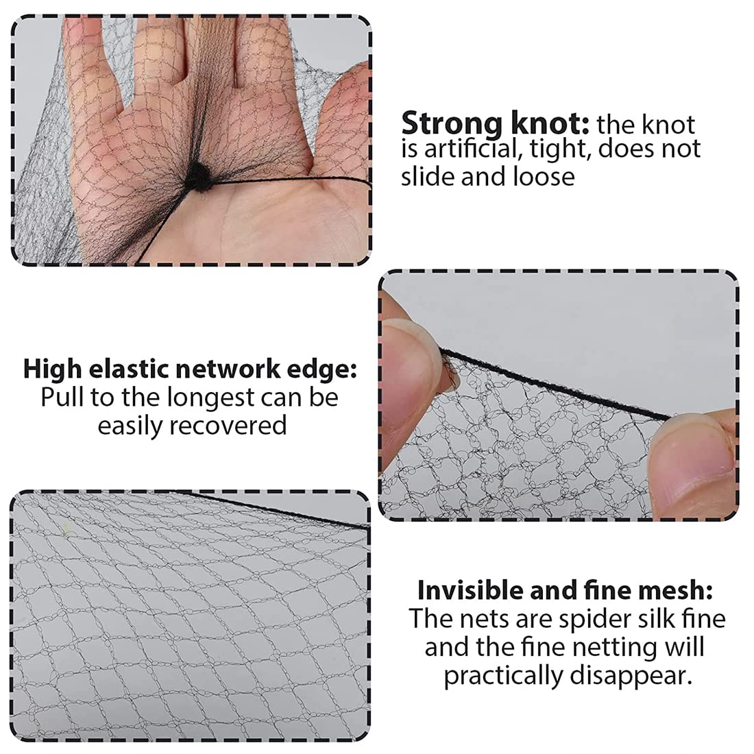 Polly Online stretched length about 50cm supports comfortable bun security.