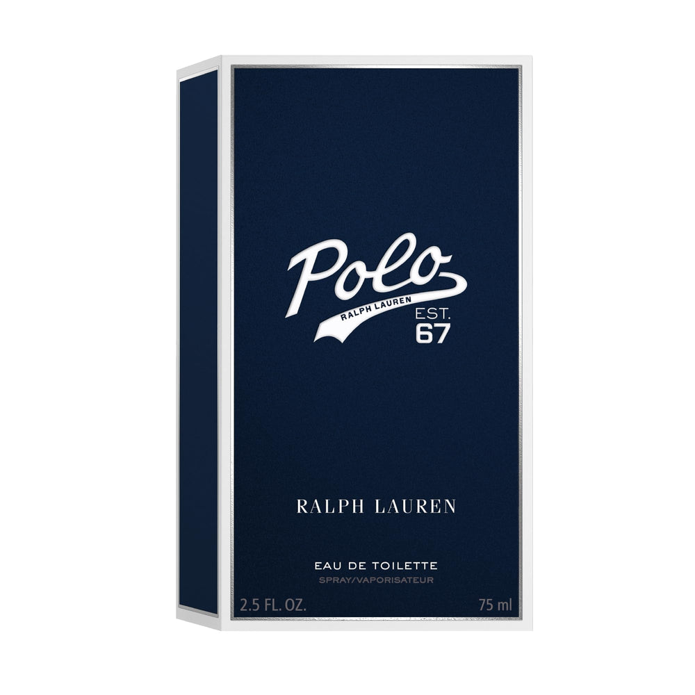 Polo 67 bottle close-up textured glass evokes premium craftsmanship.