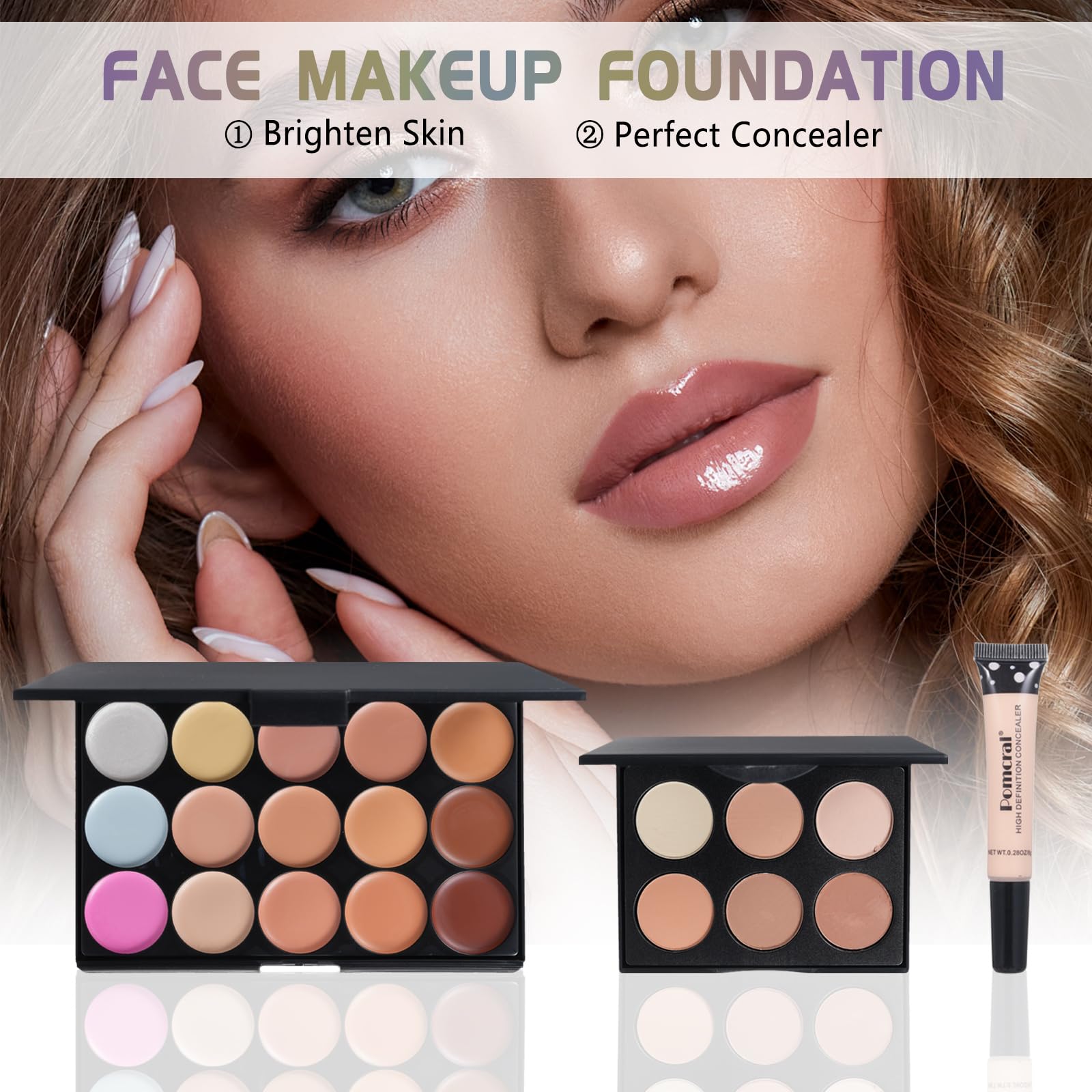 Pomcral All In On Makeup Kit eyeliner provides precise lines for crisp eye makeup.