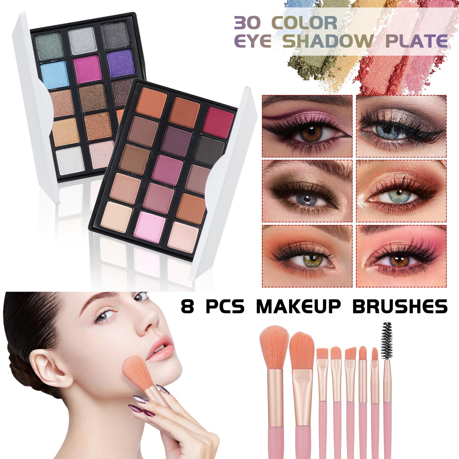 Pomcral All In On Makeup Kit mascara wand delivers defined lashes in one stroke.