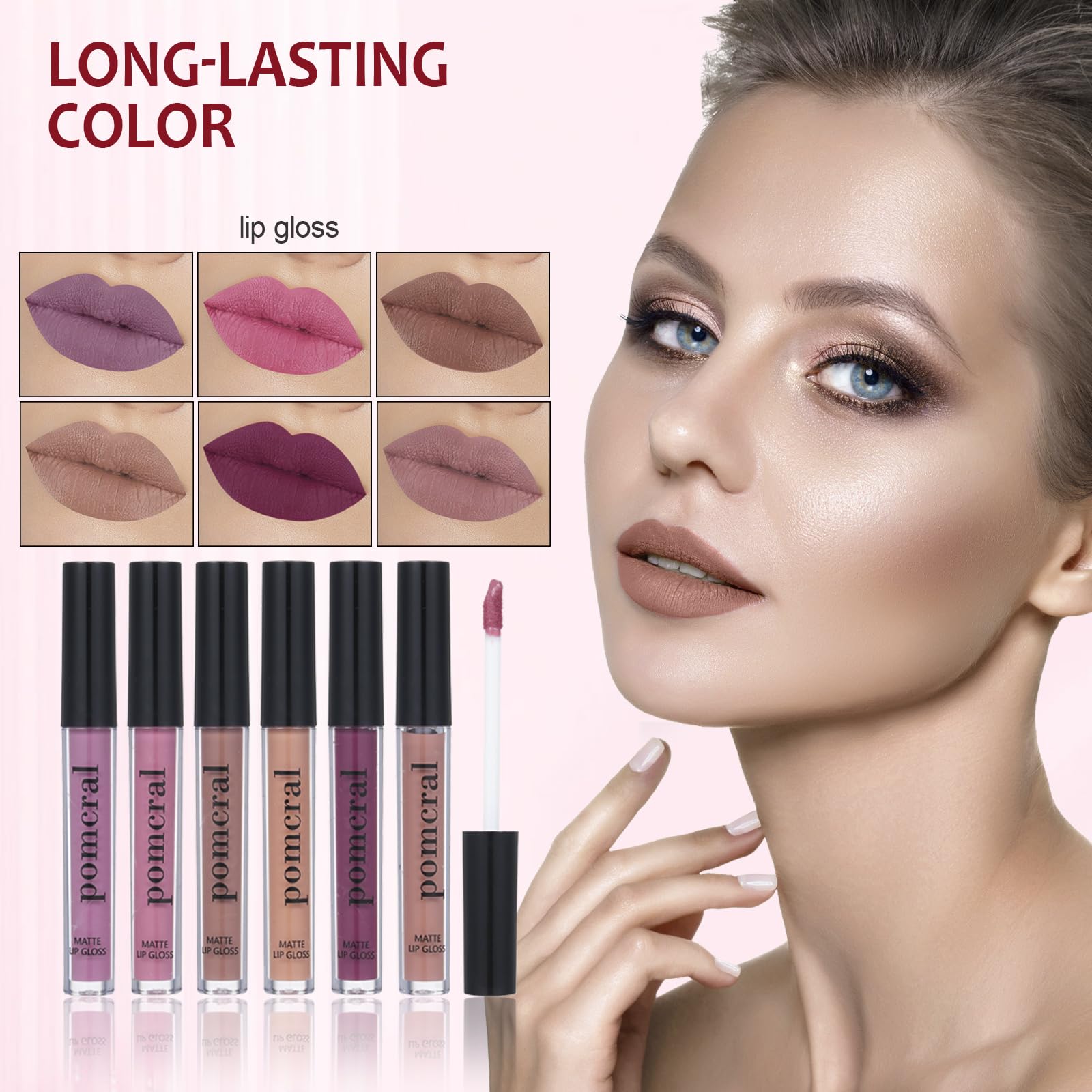 Pomcral makeup brush set offers soft bristles for easy layering and blending.