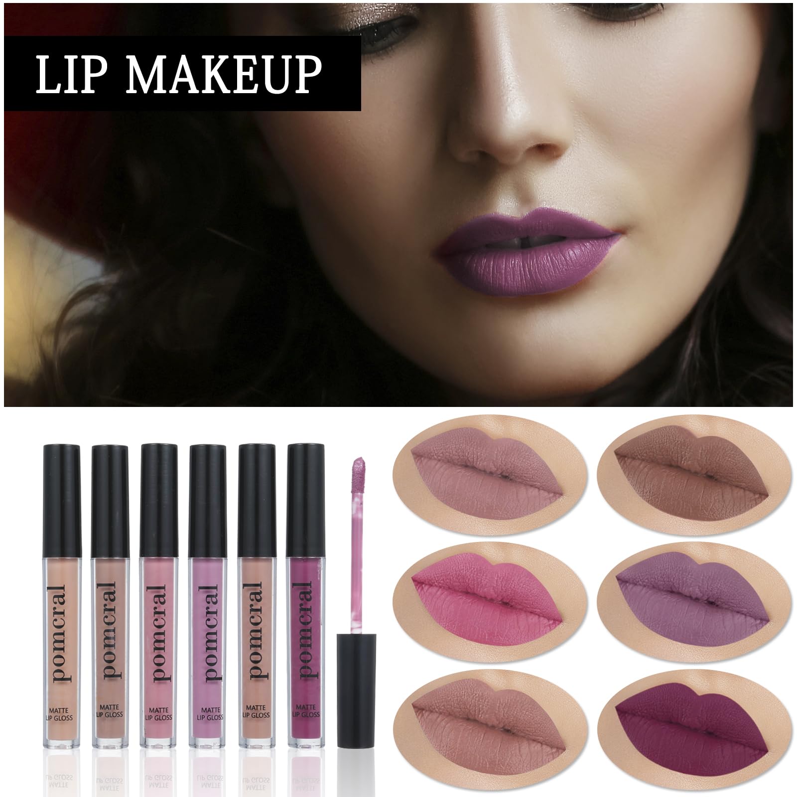 Pomcral makeup kit red liquid eyeliner for clean lines.