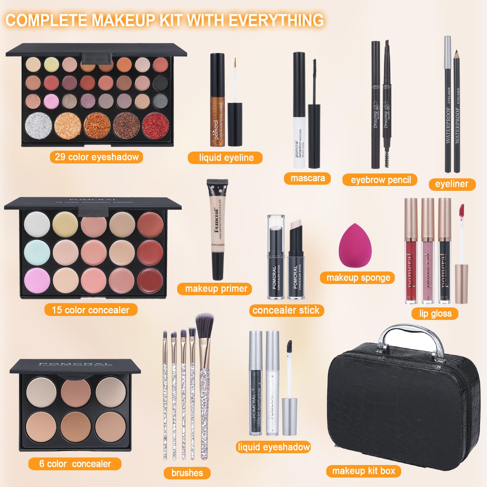 Pomcral makeup kit teens - lip colors for quick daily color application.