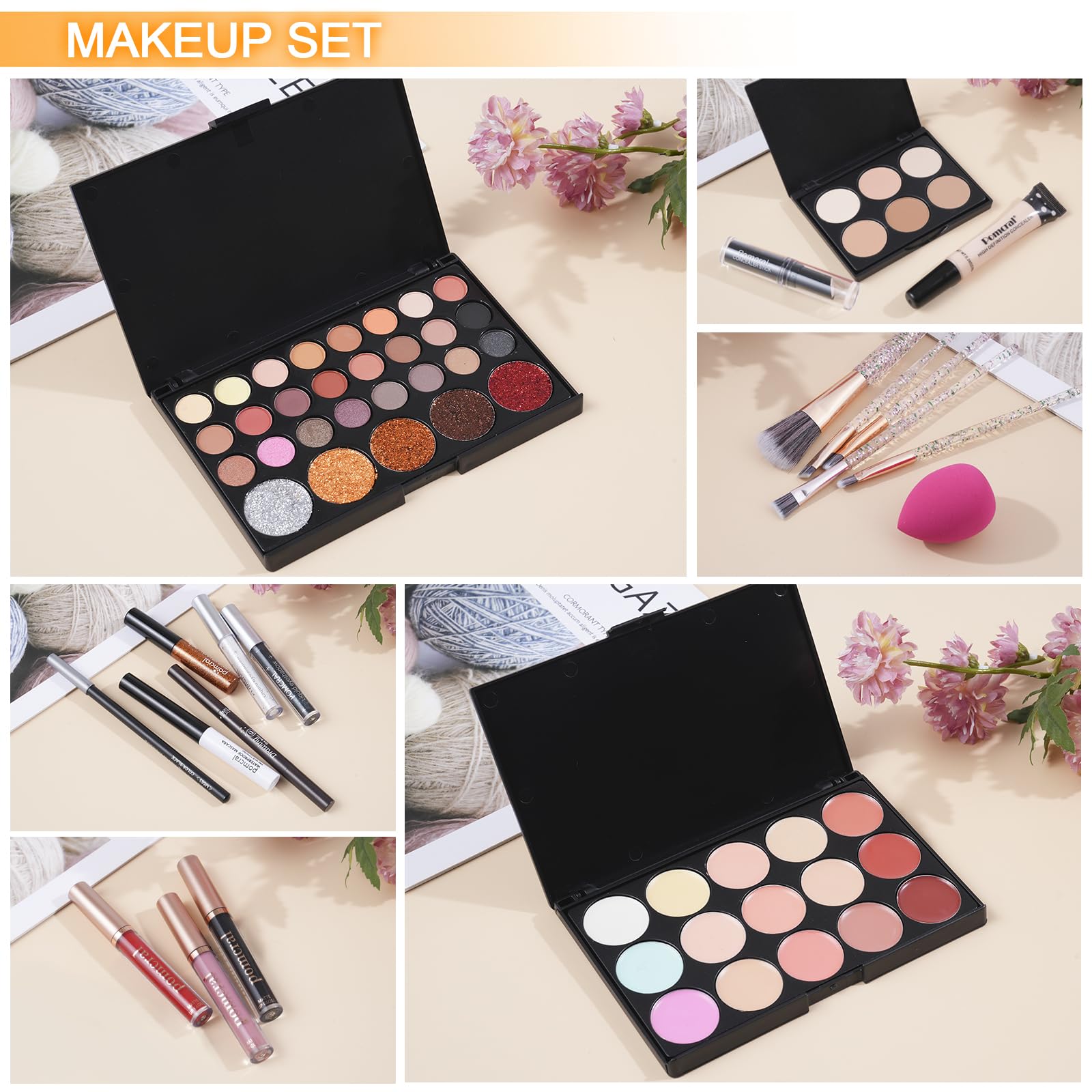 Pomcral makeup kit teens - makeup box keeps supplies organized and secure.