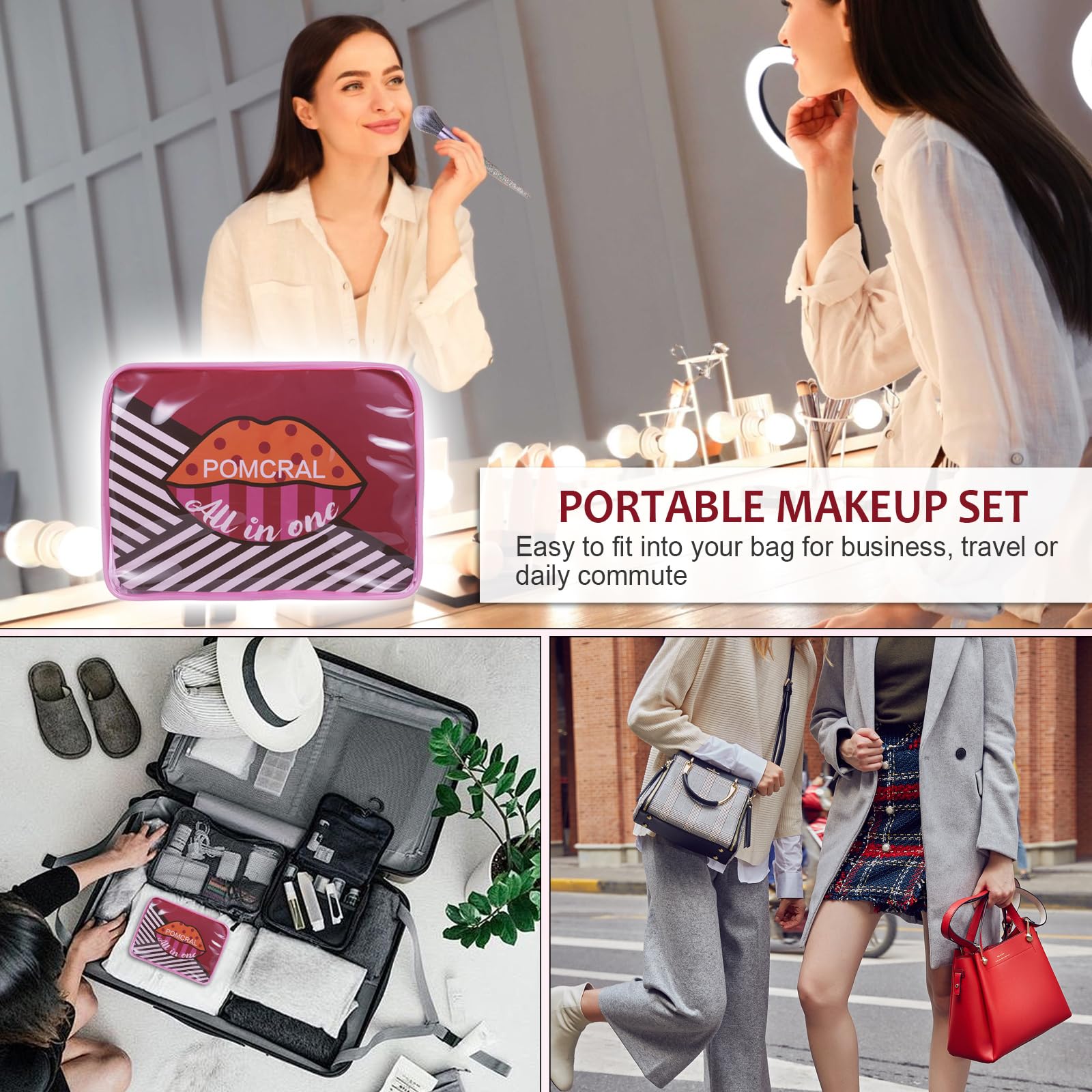 Pomcral travel bag keeps all essentials organized for convenient carry and storage.