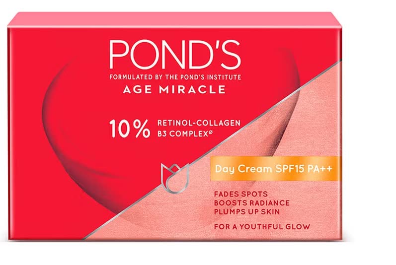 Front packaging view of POND'S Age Miracle Day Cream 50 ml jar