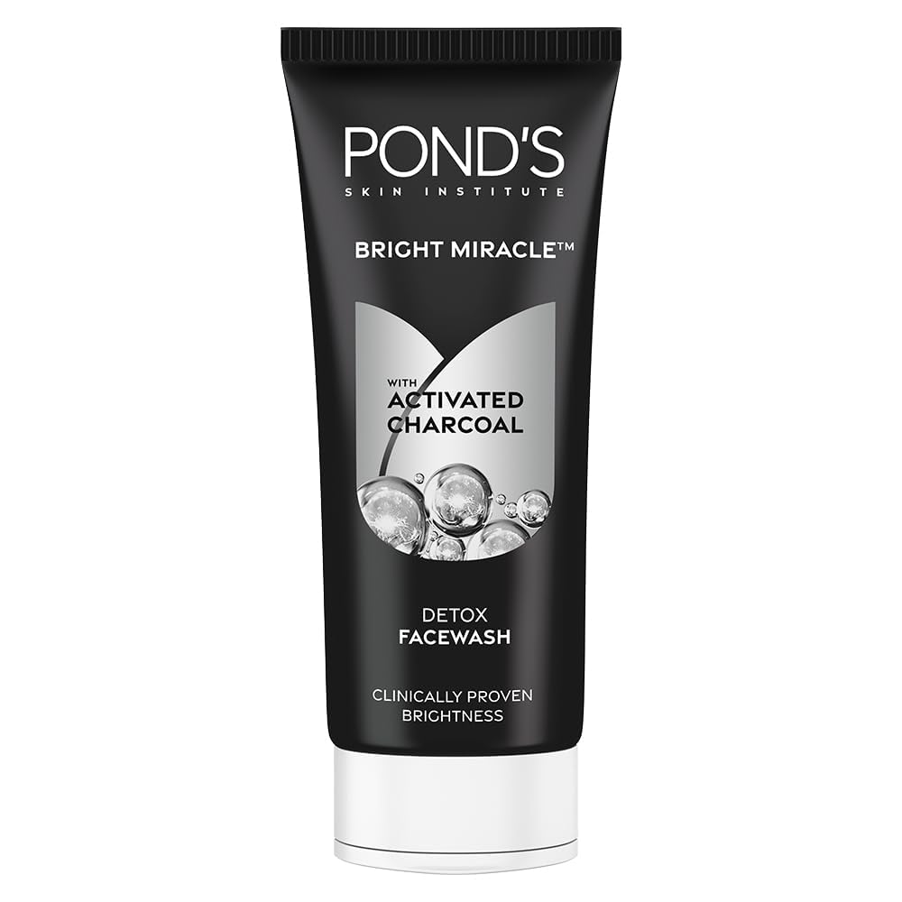POND'S Bright Miracle tube closeup showing convenient 100g packaging for daily use.