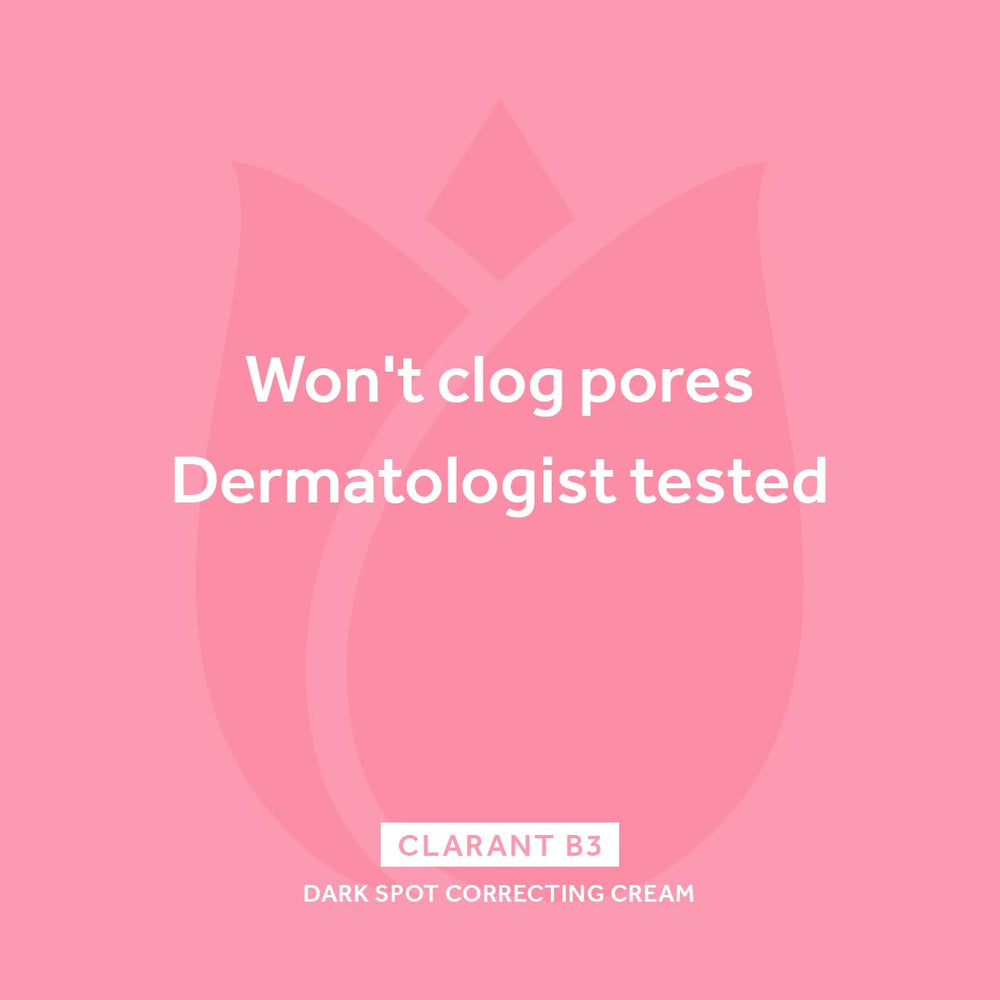 POND'S Clarant B3 non-comedogenic cream close-up suggests clear pores and even texture.