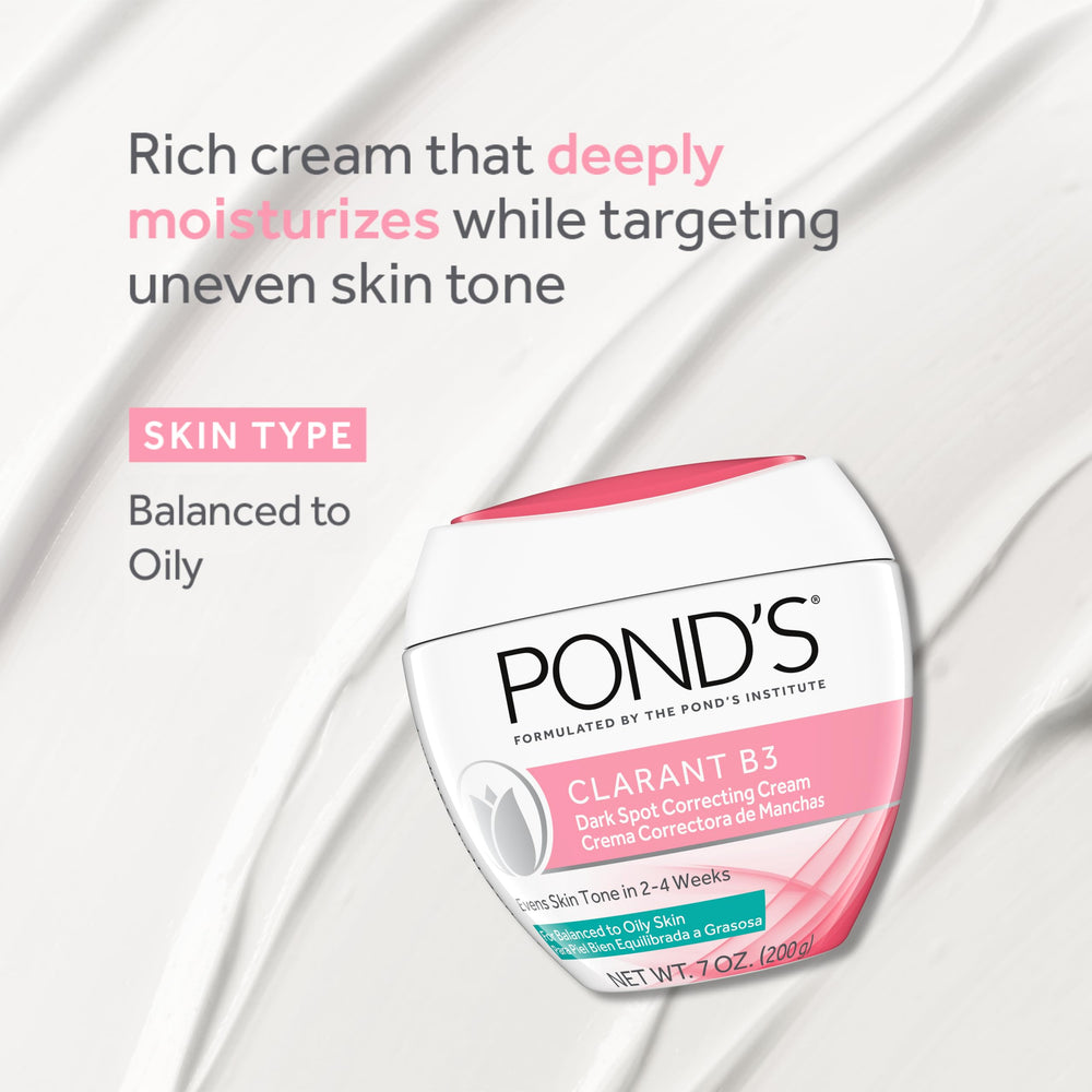 POND'S Clarant B3 vitamin B3 ingredient image signals discoloration reduction potential.