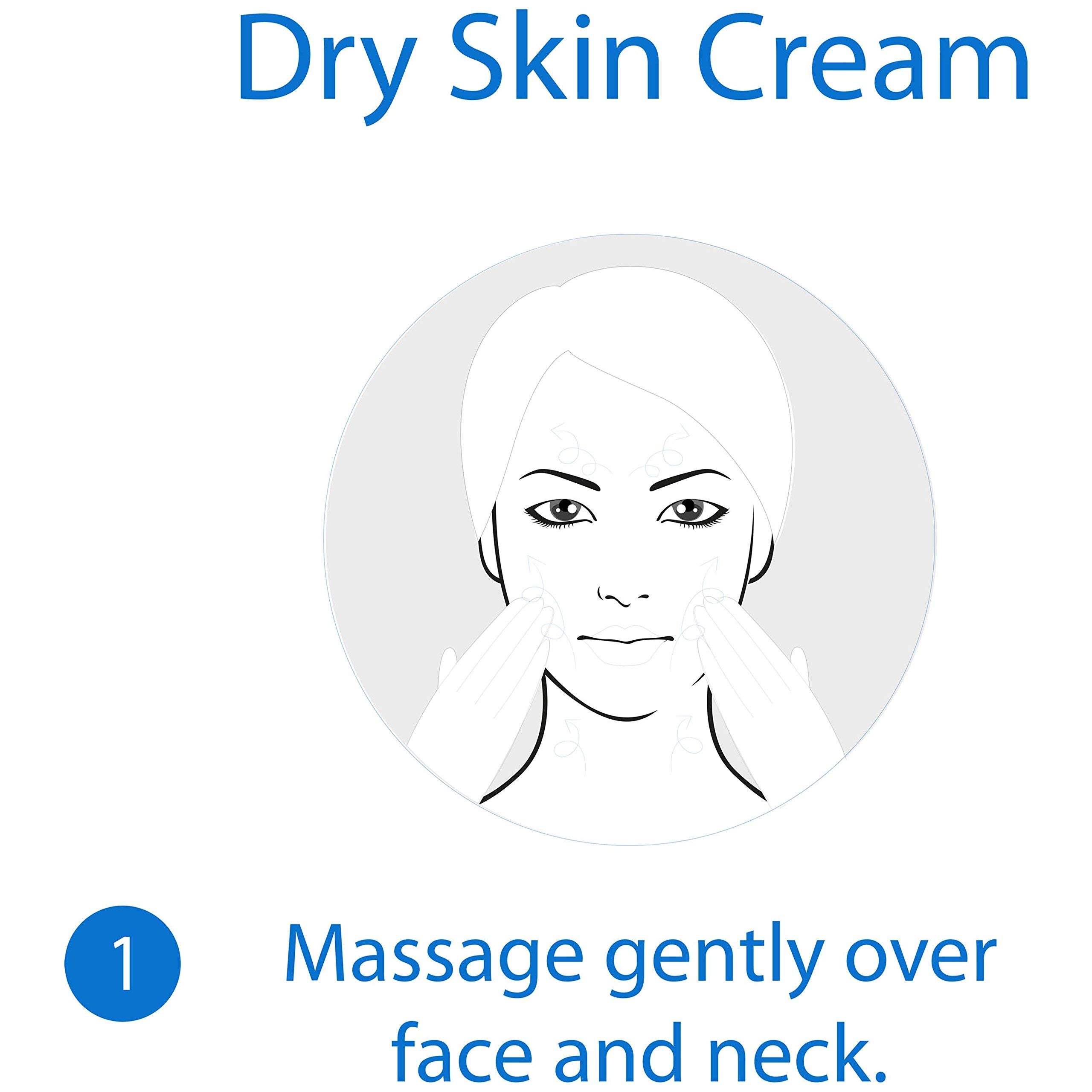 Pond's Dry Skin Cream tub closeup shows creamy consistency for smoothing dry patches.