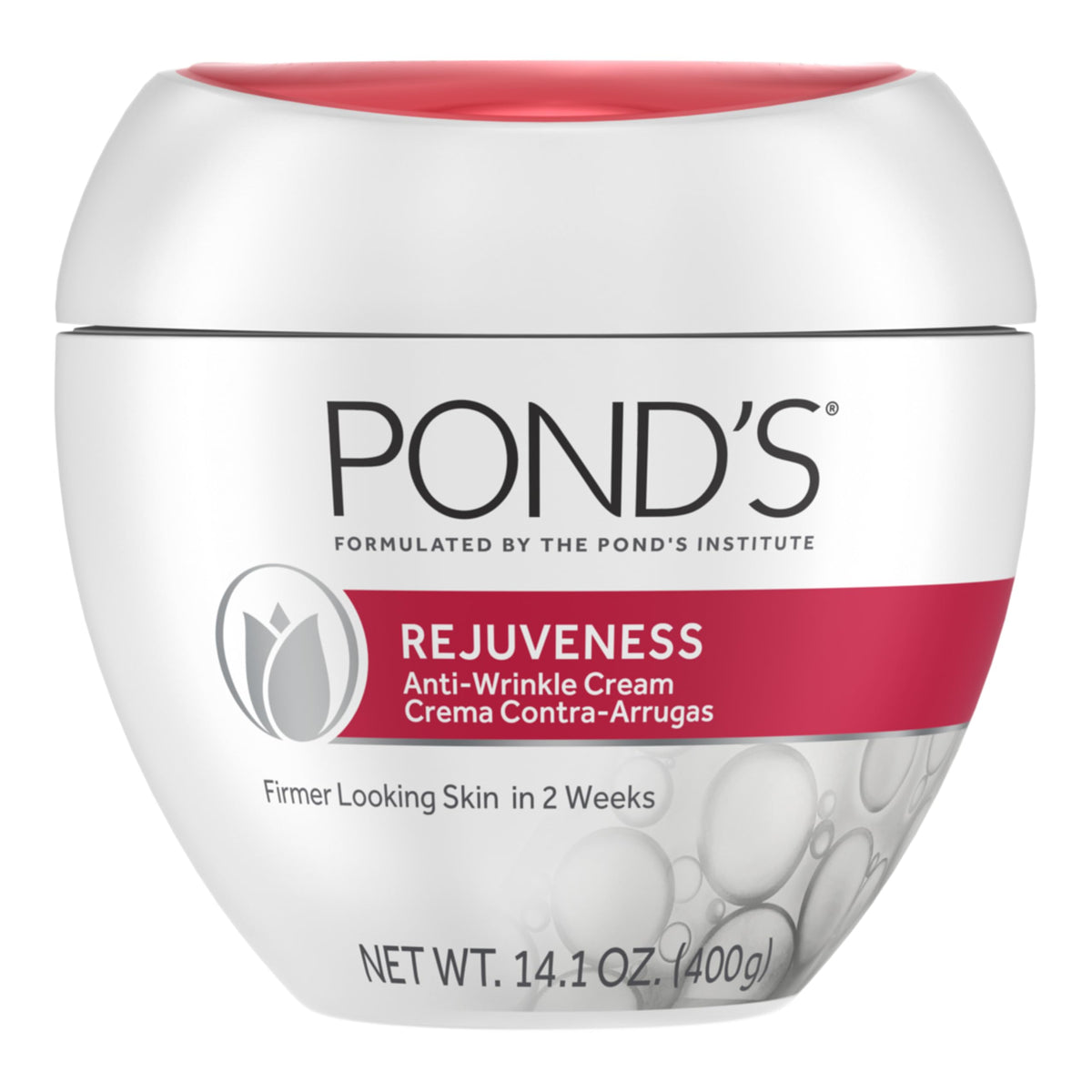 POND’S Rejuveness face cream jar closeup showing rich hydration for smoother skin.