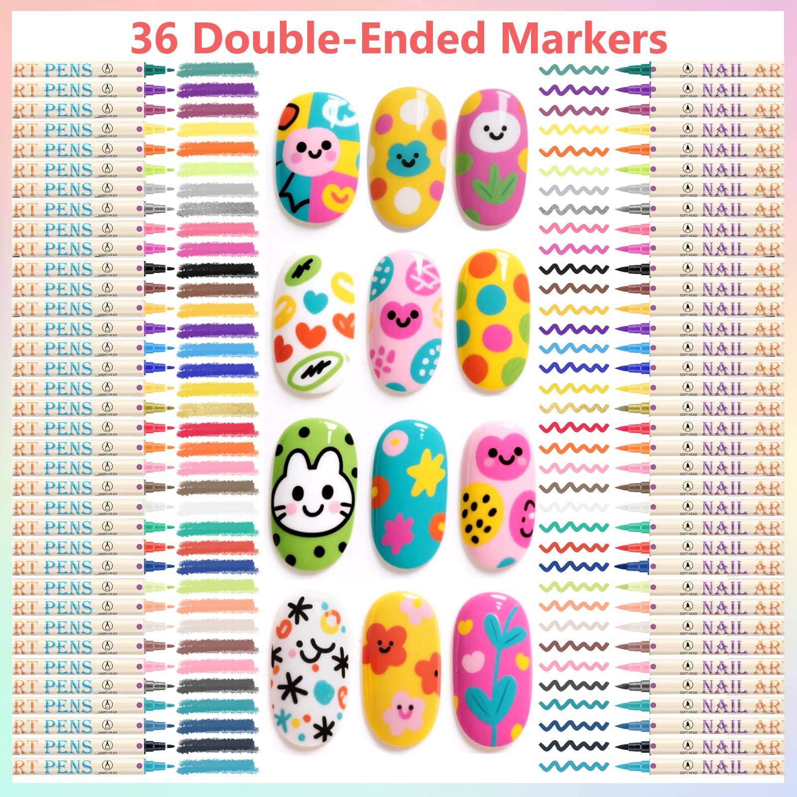 Ponhey beginner-friendly pens make easy DIY nail art with shake-release ink flow.
