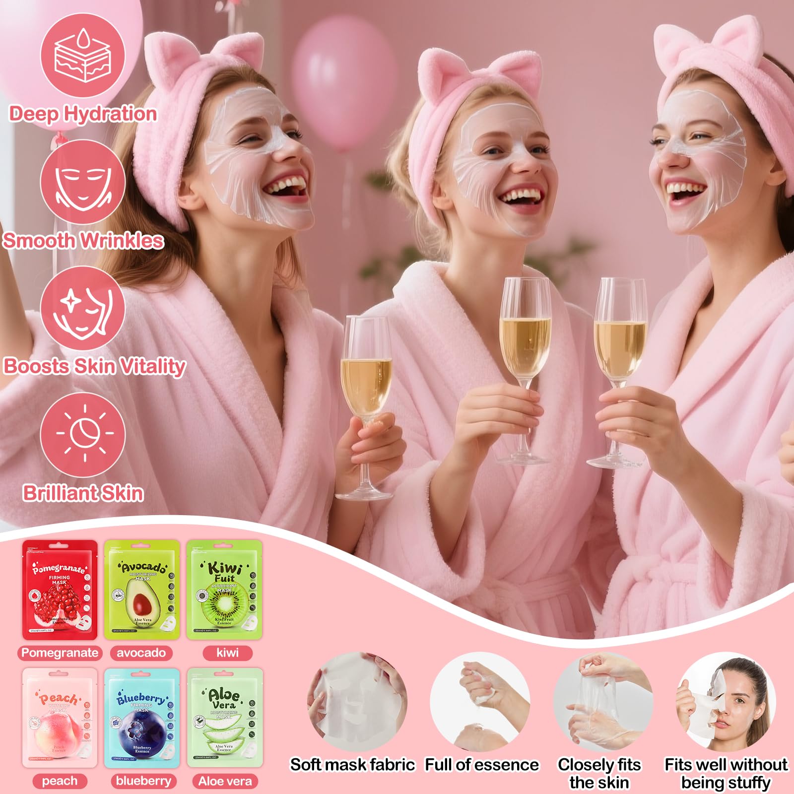 Ponhey spa party foot bath bombs release calming fragrance to unwind after a long day.