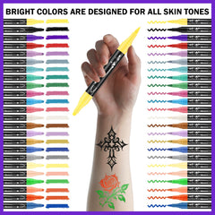 Ponhey tattoos on skin suitable for at-home face and body art sessions.