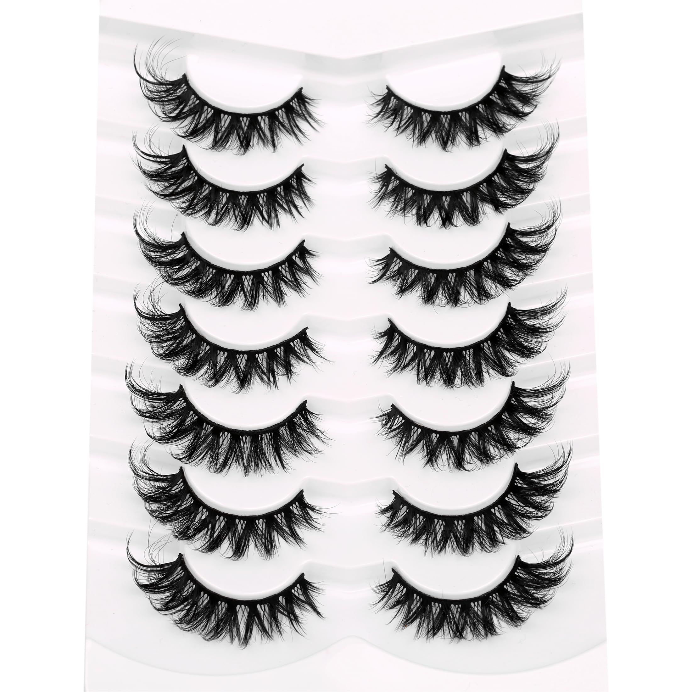 Pooplunch 7-pairs pack lashes laid out for versatile looks