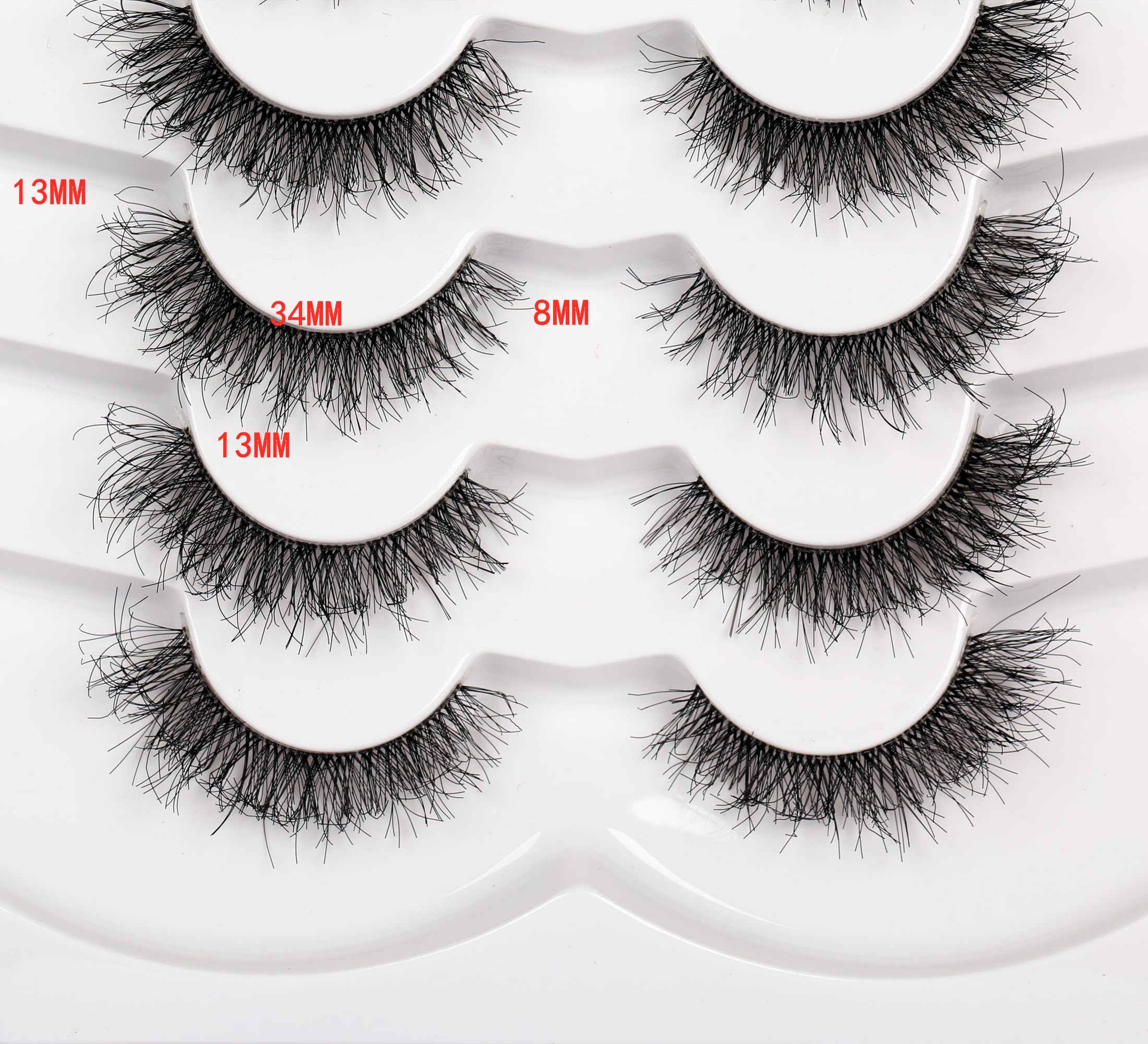 Pooplunch 8D cat eye lashes front view highlights dramatic eye boost.