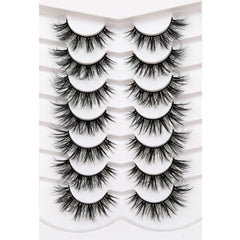 Pooplunch 8D silk lashes cat-eye enhances eye shape with dramatic, lifted outer corners.
