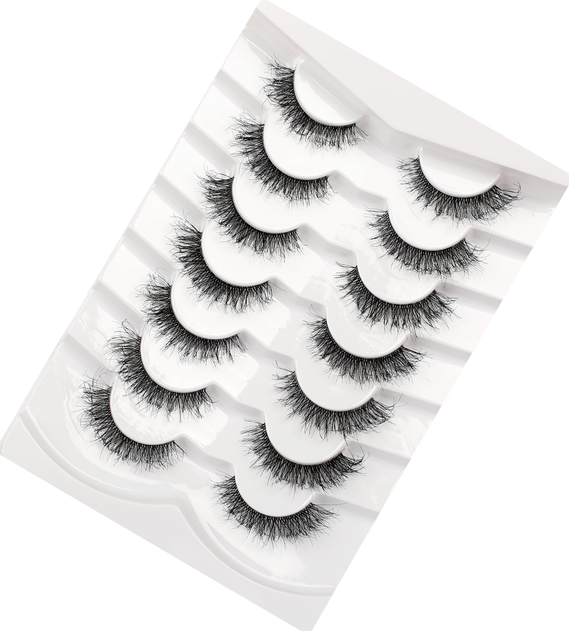 Pooplunch wispy volume lashes with cotton band for comfortable wear.