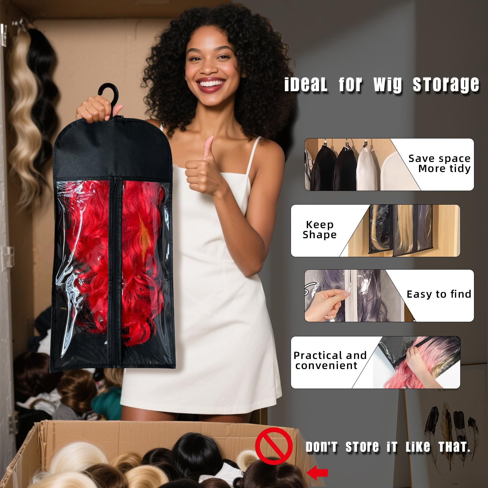 POOTUIPAT ergonomic hanger design reduces clamp marks on wigs