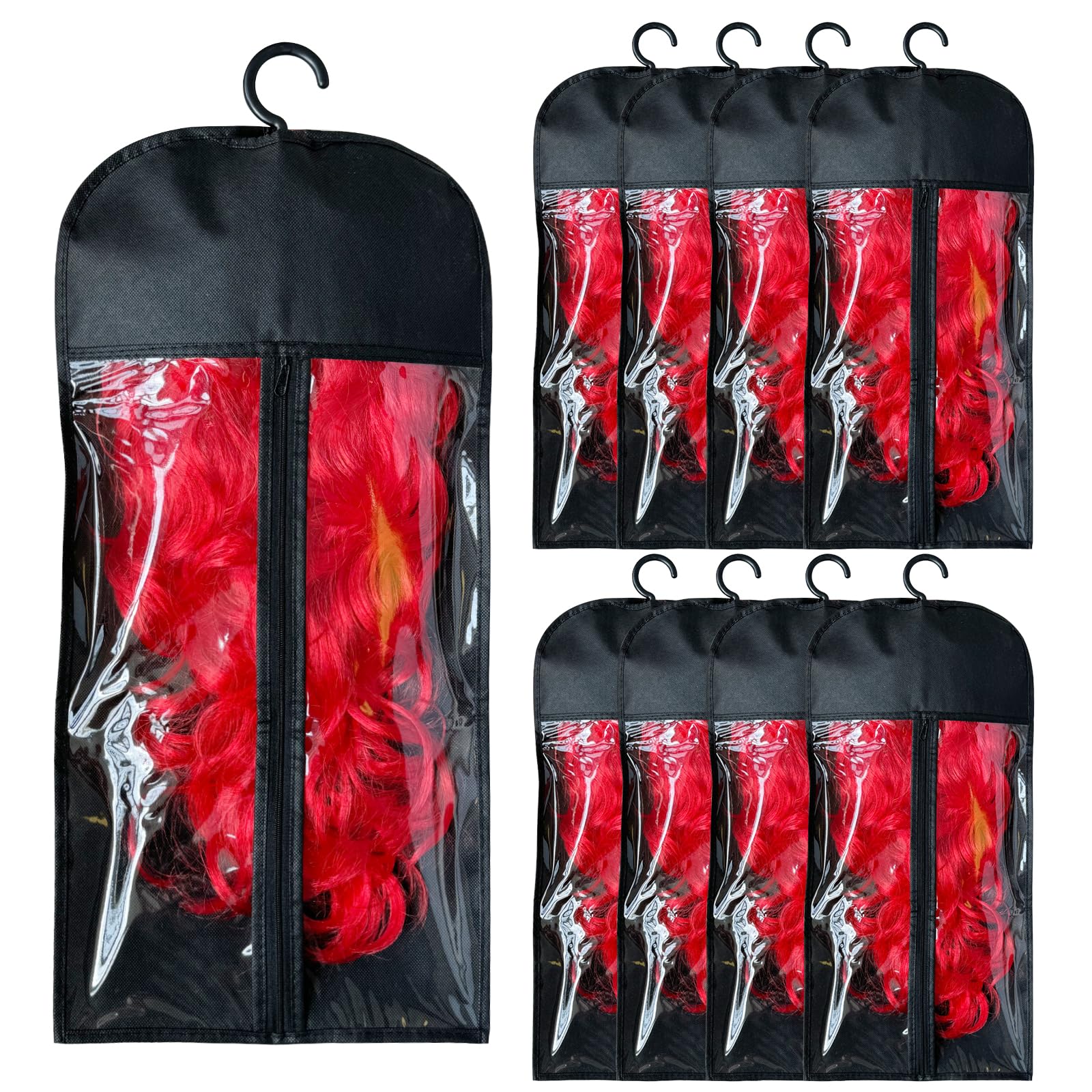 POOTUIPAT hair extension holder bag with clear window for quick access and visibility