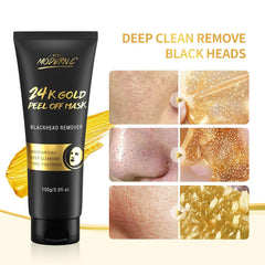 POP MODERN.C 24K Gold Peel-Off Mask jar demonstrates luxurious texture and premium ingredients