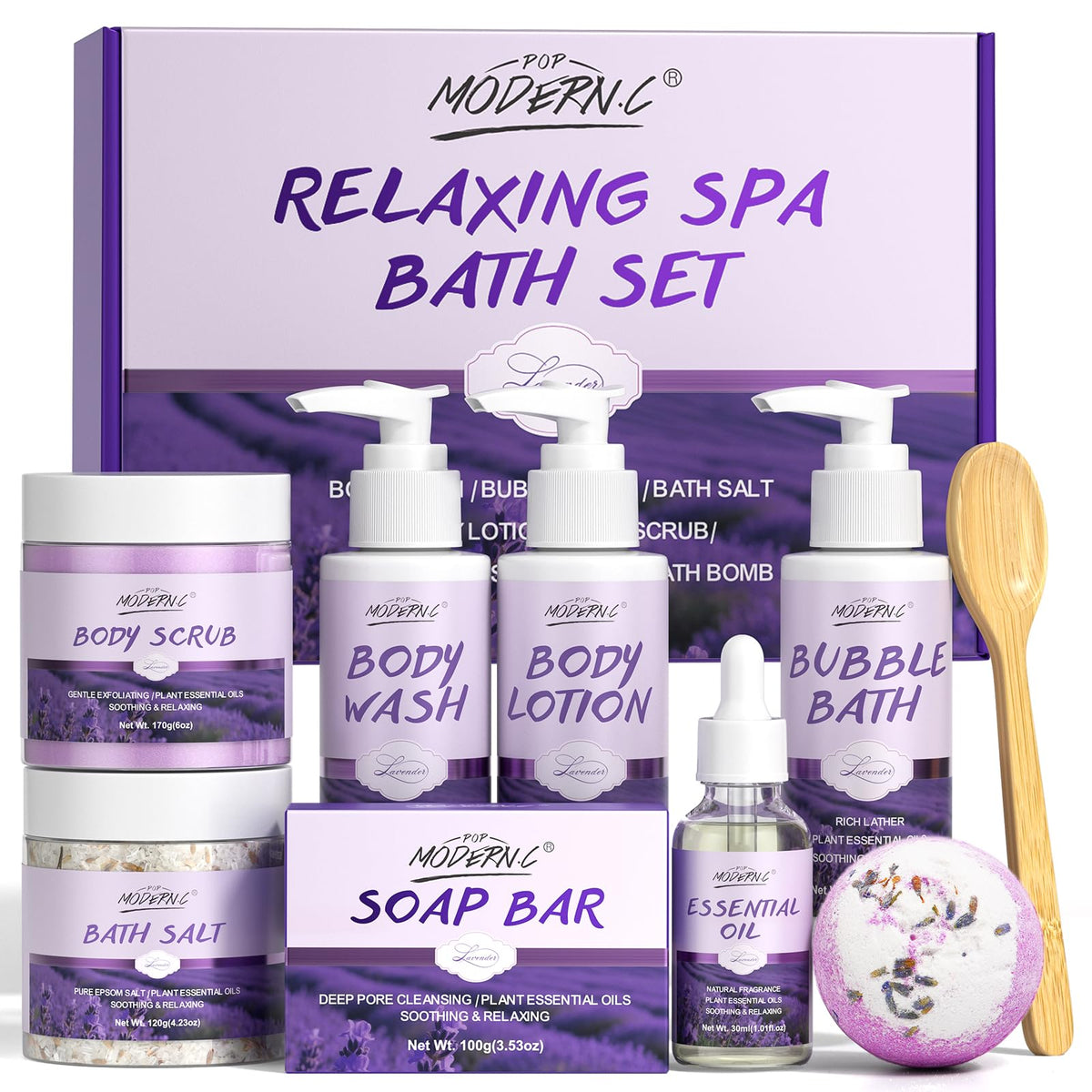 POP MODERN.C lavender bath bombs close-up for relaxing aromatherapy routine