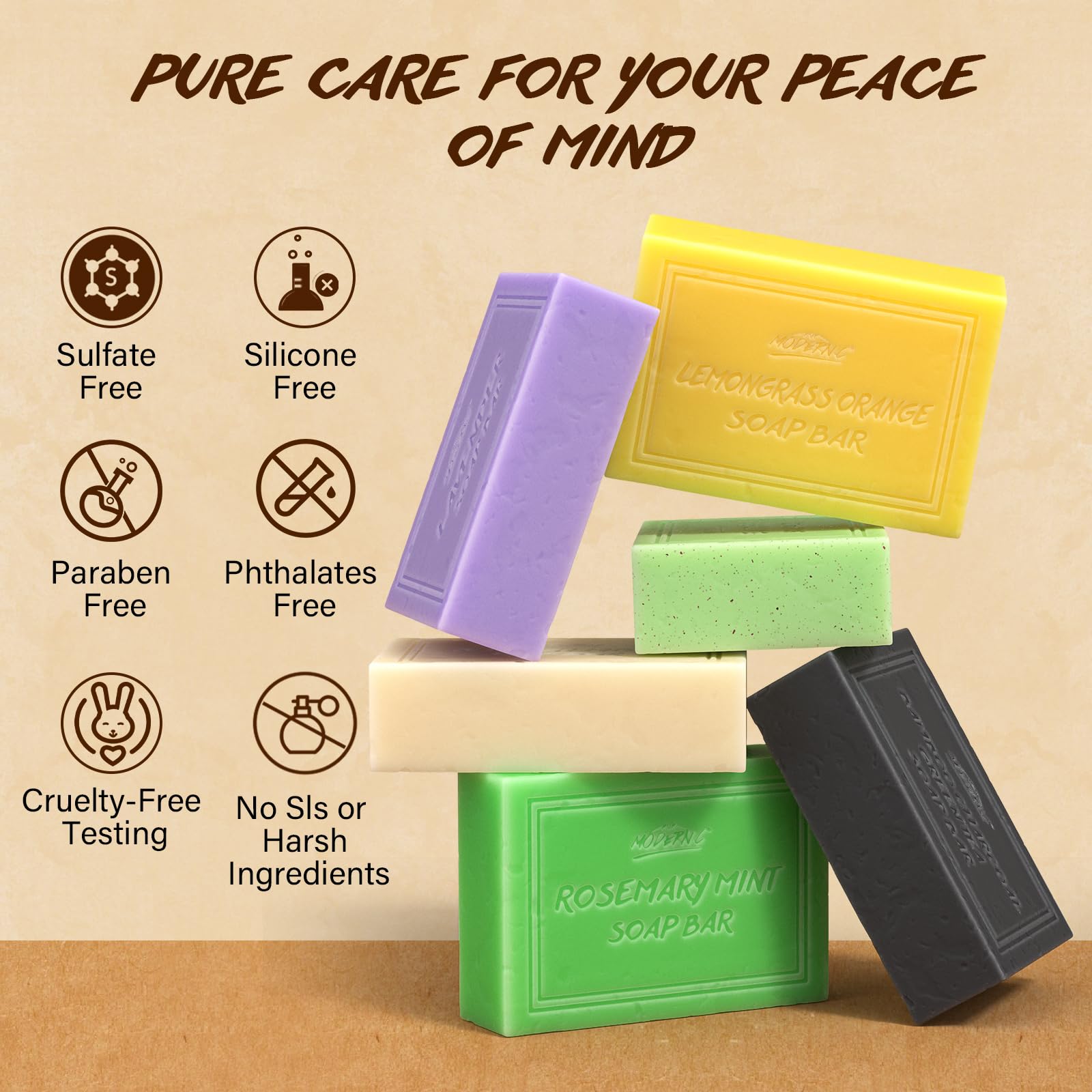 POP MODERN.C natural bar soap set rich foam for smooth cleansing.