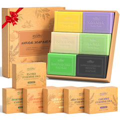 POP MODERN.C natural bar soap set packaged as a gift, ideal for holiday gifting.