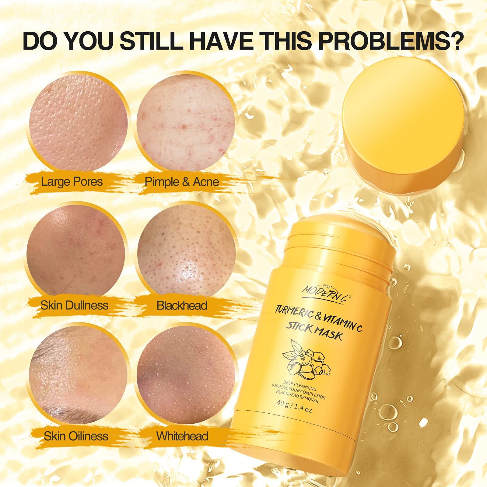 POP MODERN.C turmeric-stick-mask-packaging showcases compact design ideal for on-the-go.