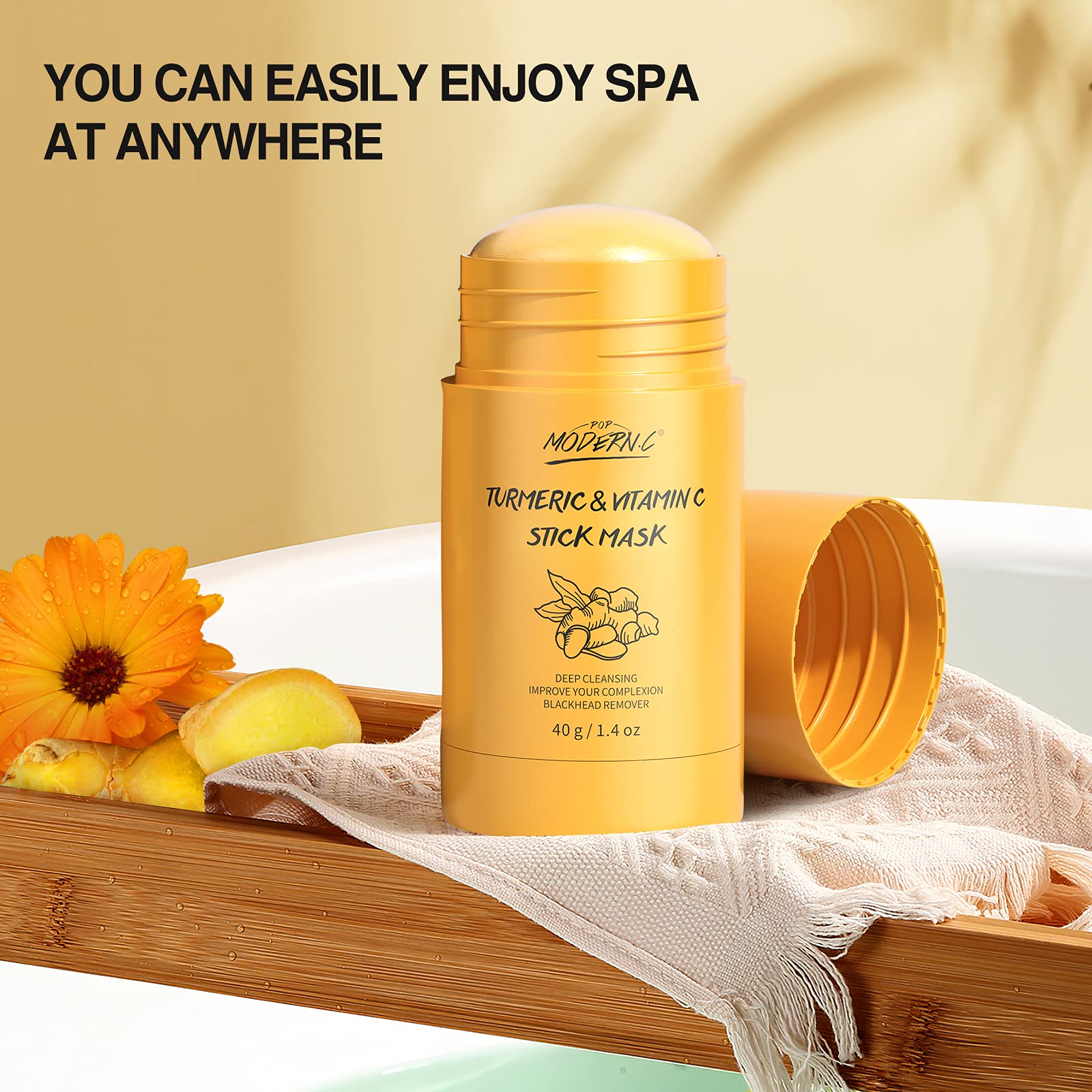 POP MODERN.C turmeric-stick-mask-travel-friendly highlights convenient pores care anywhere.