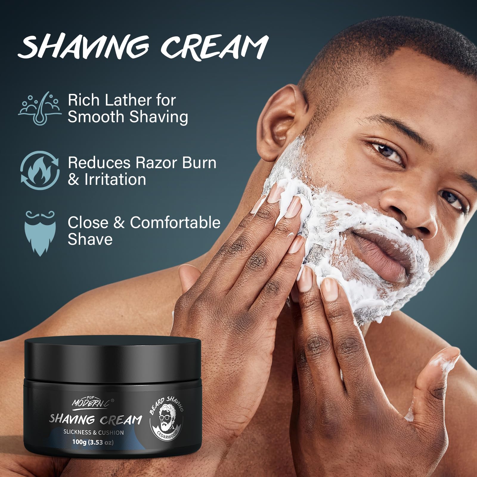 POP MODERN.C shaving brush with soft bristles for smooth lather