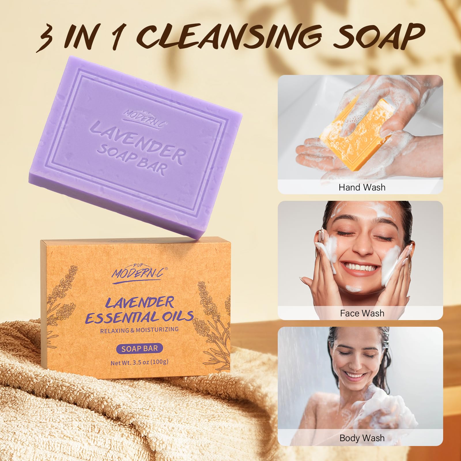 POP MODERN.C Gift-set packaging highlights premium natural soap collection.